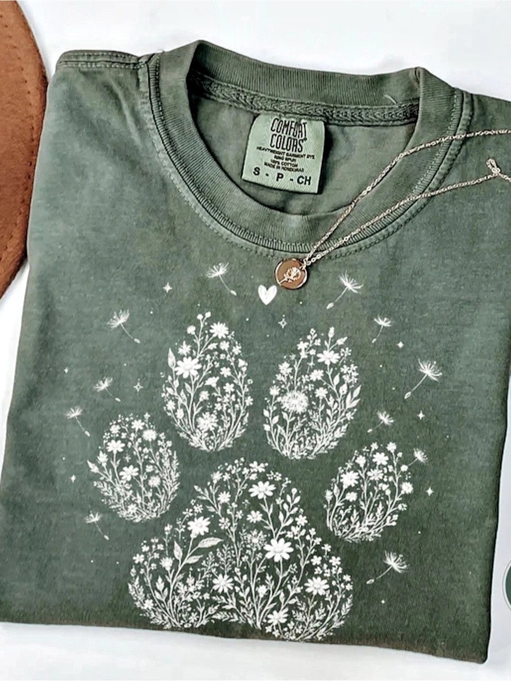 Comfort Colors Moss Floral Graphic Tee